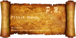 Pittik Manda névjegykártya